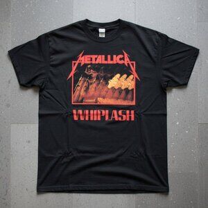 Metallica Whiplash Graphic T-Shirt – Vintage Rock Band Tee, Unisex Black Metal
